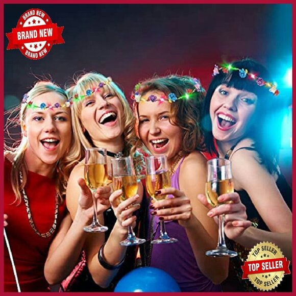 LED Flower Crown Headband Set with 3 Flash Modes for Parties & Weddings main image 7